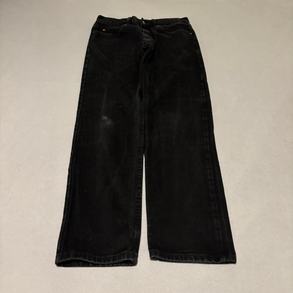 Lee Mens Regular Fit Black Denim Jeans 32x32 Straight Leg Grunge Minimalist